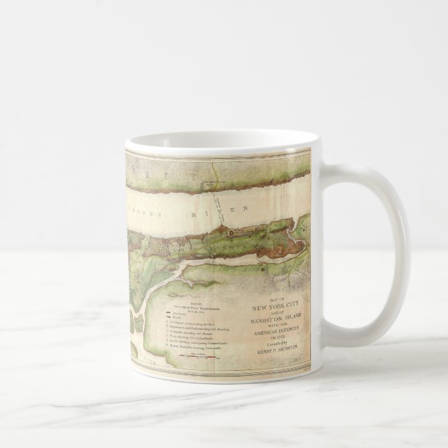 New York City Karta under Revolutionary Karta 1878 Kaffemugg (Höger)