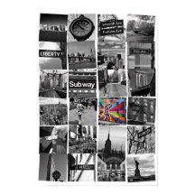 New York City-kollage av fotografier, vita