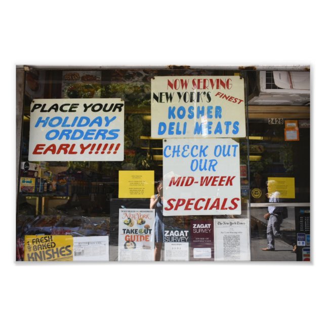 New York City Kosher Deli Windows Photography NYC Fototryck (Framsidan)