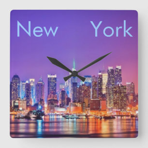New York City kvadrerar väggen tar tid på Fyrkantig Klocka
