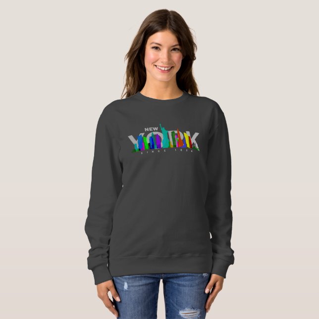 New York City | Kvinnor Sweatshirt T Shirt (Hel framsida)