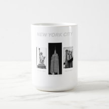 New York City Landmarks Svart Vitt Urban Illustrat
