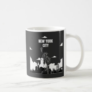 new york city landskaps linje stil t-shirt kaffemugg