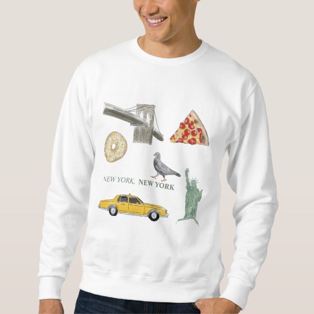 New York City Lång Ärmad Tröja (Framsida)