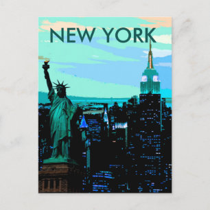 New York City Liberty of Statue Vintage Postcard Vykort