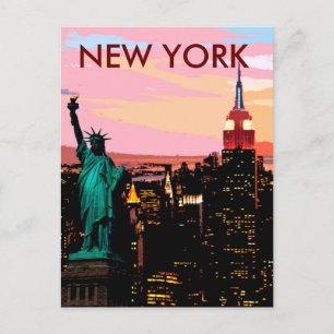 New York City Liberty of Statue Vintage Postcard Vykort