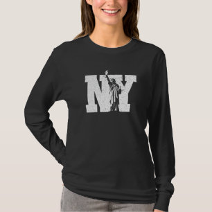 New York City Liberty Statue Minimal Line T Shirt