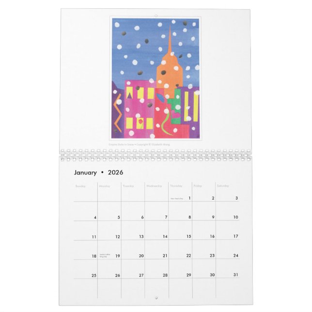 New York City - Liz Wang konstkalender 2011 Kalender (Jan 2026)