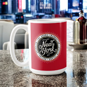 New York City Logotyp med Boroughs Kaffemugg