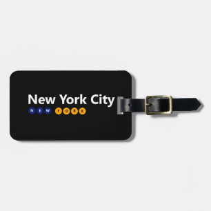 New York City Luggage Tag w/läderband Bagagebricka