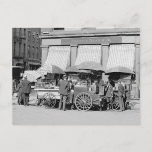 New York City Lunch Carts, 1906 Vykort