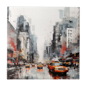 New York City, målat landskap. Kakelplatta