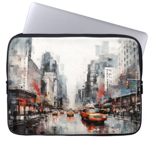 New York City, målat landskap. Laptop Fodral
