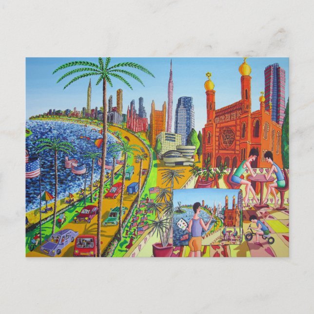 New York City-målning av Raphael Perez Vykort (Framsida)