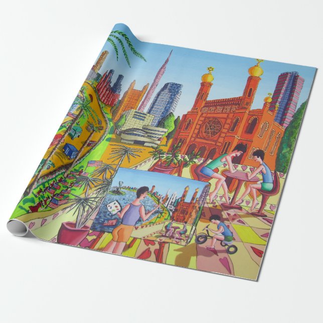 New York City-målning Presentpapper (Utrullad)