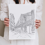 New York City Manhattan Bridge Poster<br><div class="desc">Bekvämt handritad New York City Manhattan Bridge-skiss poster. Spelande konstutskrifter för ditt hem!</div>
