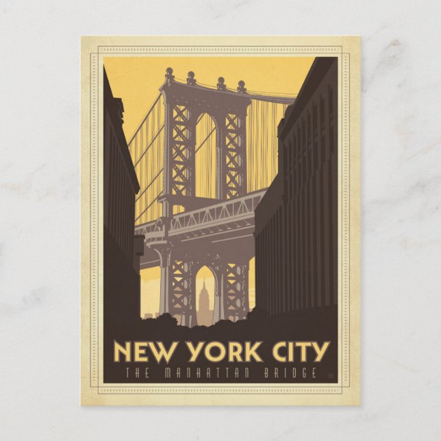 New York City | Manhattan Bridge Vykort (Framsida)