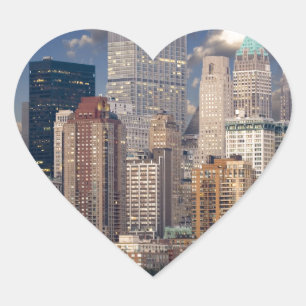 New York City Manhattan Hjärtformat Klistermärke