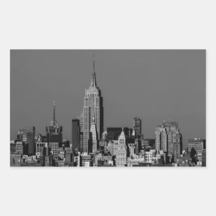 New York City Manhattan horisont Rektangulärt Klistermärke