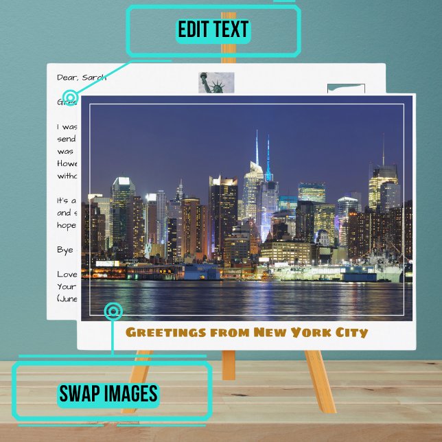 New York City Manhattan Midtown Skyline Vykort (Please enjoy our New York City postcard)