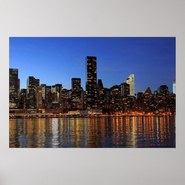 New York City Manhattan Night Poster (Framsidan)