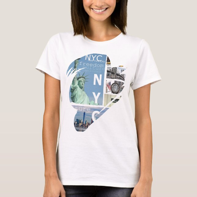 New York City Manhattan Nyc Liberty Statue Modern T Shirt (Framsida)
