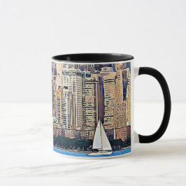 New York City Manhattan Sailboat Coffee Mugg
