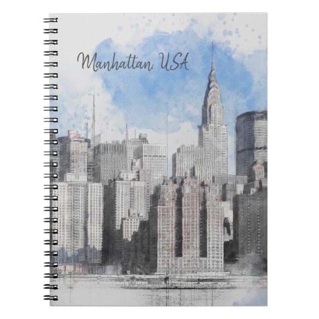 New York City Manhattan Skyline Anteckningsbok (Framsidan)