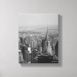 New York City, Manhattan Skyline B/W-fotografi Canvastryck