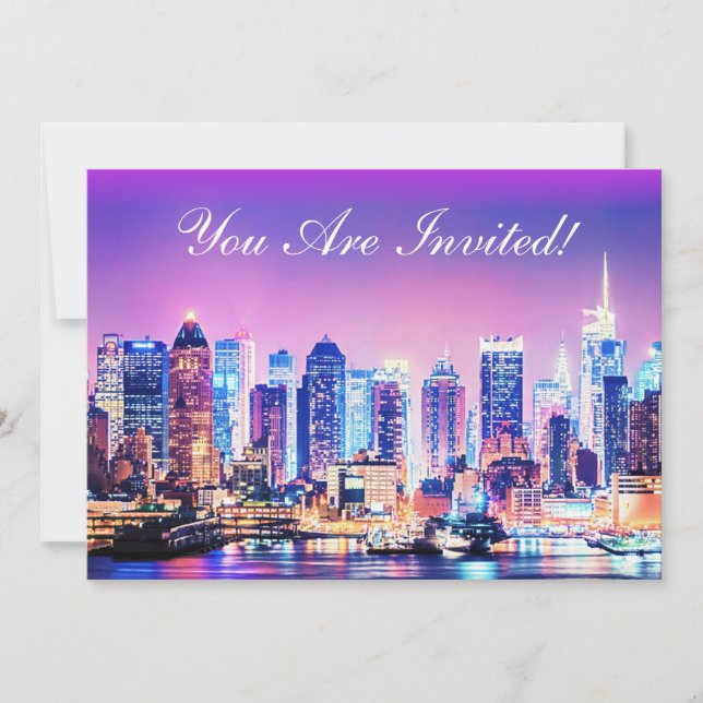 New York City Manhattan Skyline-inbjudan Inbjudningar (Framsida)