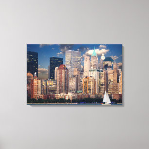 New York City Manhattan Skyline på NattWall Art Canvastryck