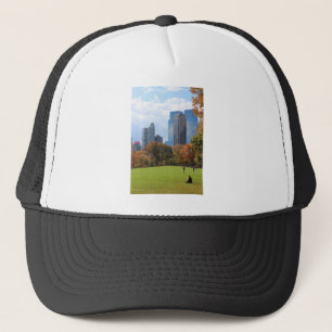 New York City Manhattan skyline panorama betraktad Truckerkeps