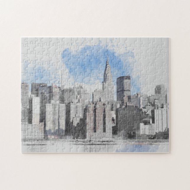 New York City Manhattan Skyline Pussel (Horisontell)