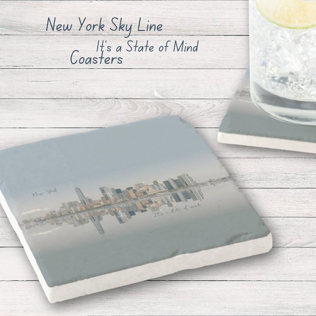 New York City Manhattan Skyline Stenunderlägg (NY Skyline It's a State of Mind Coasters)
