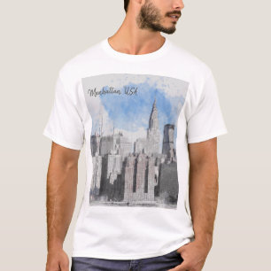 New York City Manhattan Skyline T Shirt