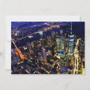 New York City, Manhattan, USA cityscape på natten