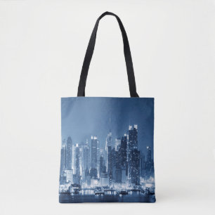 New-York City Manhattan Winter Night Skyline Tygkasse