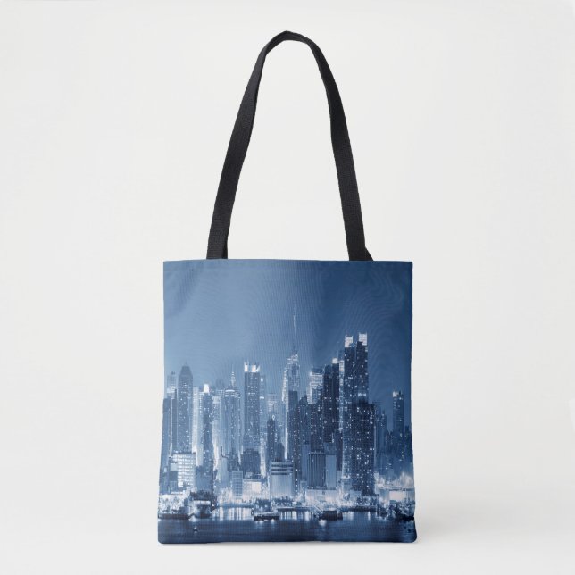 New-York City Manhattan Winter Night Skyline Tygkasse (Framsida)