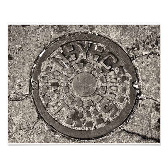 New York City Manhole Cover Fototryck (Framsidan)