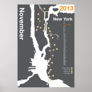New York City Marathon Karta Poster