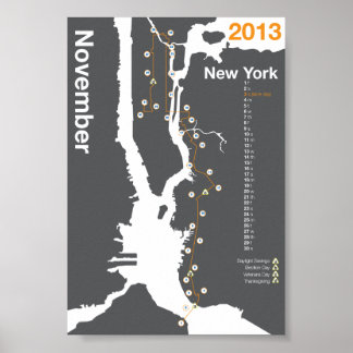 New York City Marathon Karta Poster