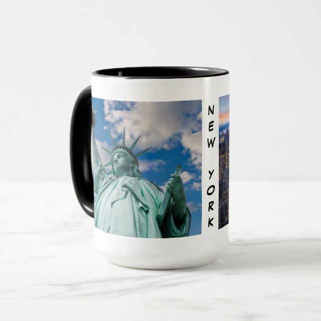 New York City med två landmärken, mugg (Framsida vänster)