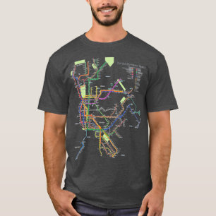 New York City Metro Tunnelbanan Karta Art I Heart  T Shirt