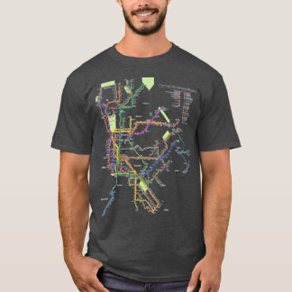 New York City Metro Tunnelbanan Karta Art I Heart T Shirt