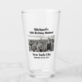 New York City Milestone Födelsedagsfest Resa Pint Glaskopp