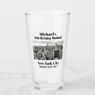 New York City Milestone Födelsedagsfest Resa Pint Glaskopp