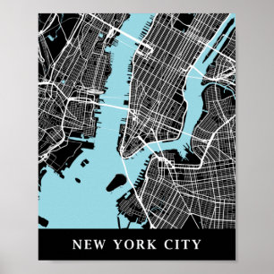 New York City Minimalist Karta Poster