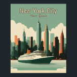 New York City Minimalist Vintage Art Travel Poster<br><div class="desc">Denna vackert utarbetade poster är perfekten som läggs till i alla hem och på alla kontor. Med en fantastisk bild av New York City är det här poster säkert att transportera dig till en värld av avslappning och lyx. Med sin djärva, öga-fångstande färg och vintage-utformning är denna poster säkert en...</div>