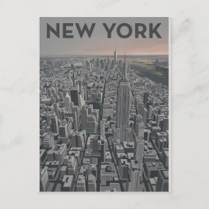 New York City Minimalistisk Silhuett Konst Vykort