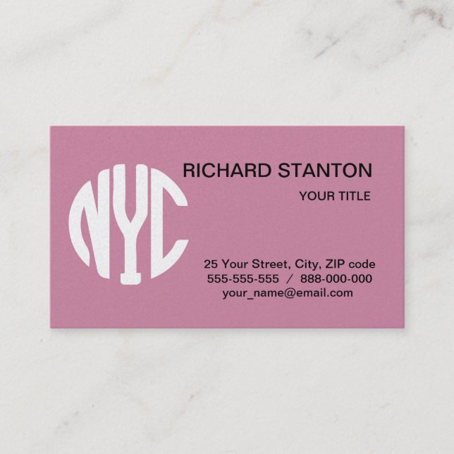 New York City monogram Visitkort (Framsida)